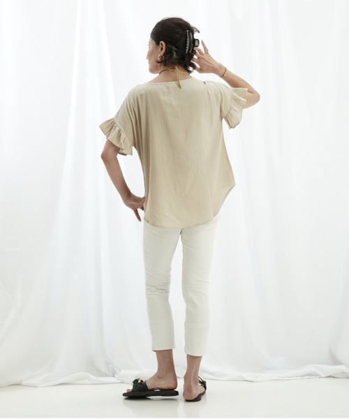 a lot of love(ア ロット オブ ラブ)の「ハーフベルスリーブカットソー(Tシャツ/カットソー・レディース・ブラック/ベージュ・FREE)」の17枚目の写真