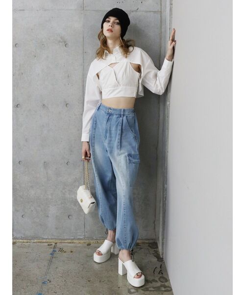 EVRIS（エヴリス）の「チャンキーヒールサンダル（サンダル・レディース・ホワイト/ブラック・SMALL/MEDIUM/LARGE）」の12枚目の写真