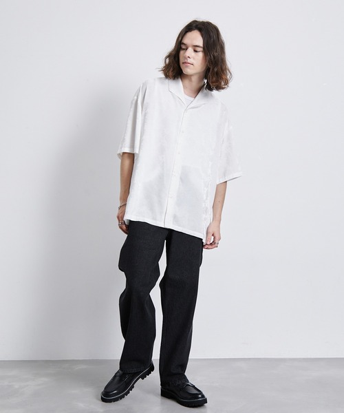 JUNRED（ジュンレッド）の「フラワージャカードイタリアンカラーシャツ（シャツ/ブラウス・メンズ・ホワイト/ブラック/ブルー系その他4・L/M/S）」の8枚目の写真