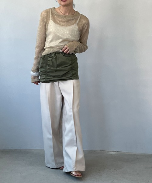 chuclla（チュクラ）の「ラメプリーツ シアーロングプルオーバー chw23a007（Tシャツ/カットソー・レディース・ベージュ・FREE）」の17枚目の写真