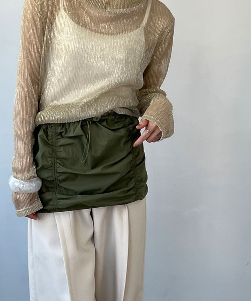 chuclla（チュクラ）の「ラメプリーツ シアーロングプルオーバー chw23a007（Tシャツ/カットソー・レディース・ベージュ・FREE）」の18枚目の写真