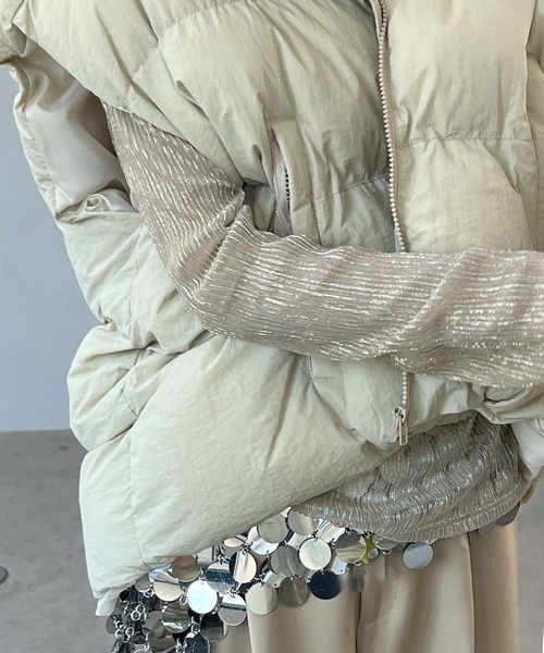 chuclla（チュクラ）の「ラメプリーツ シアーロングプルオーバー chw23a007（Tシャツ/カットソー・レディース・ベージュ・FREE）」の4枚目の写真