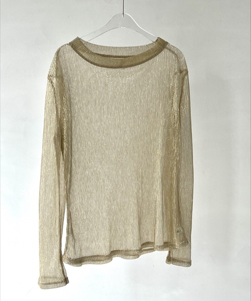 chuclla（チュクラ）の「ラメプリーツ シアーロングプルオーバー chw23a007（Tシャツ/カットソー・レディース・ベージュ・FREE）」の7枚目の写真