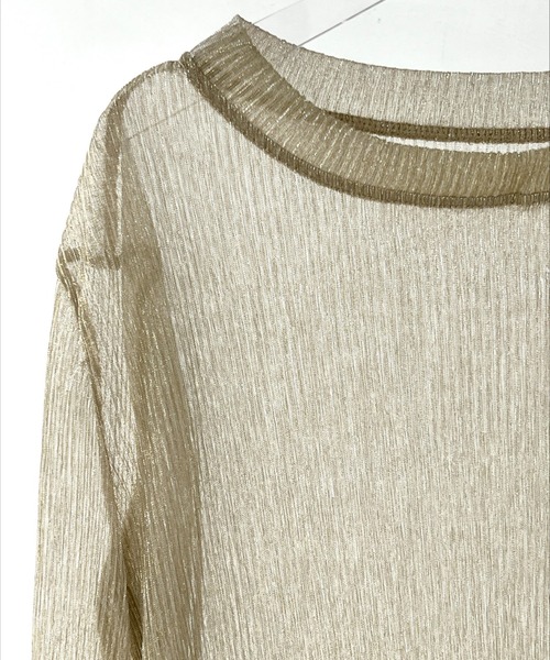 chuclla（チュクラ）の「ラメプリーツ シアーロングプルオーバー chw23a007（Tシャツ/カットソー・レディース・ベージュ・FREE）」の8枚目の写真