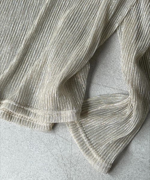 chuclla（チュクラ）の「ラメプリーツ シアーロングプルオーバー chw23a007（Tシャツ/カットソー・レディース・ベージュ・FREE）」の10枚目の写真