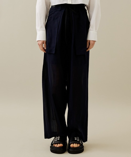rito structure（リトストラクチャー）の「【rito structure/リトストラクチャー】See-through Cotton Tapered Pants/シースルーコットンテーパードパンツ（その他パンツ・レディース・ネイビー・1）」の7枚目の写真