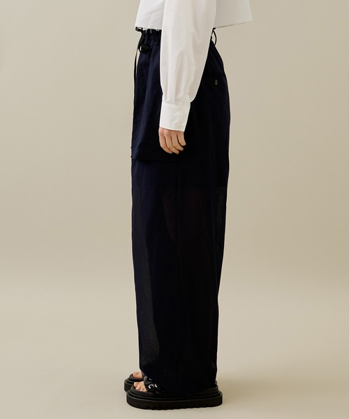 rito structure（リトストラクチャー）の「【rito structure/リトストラクチャー】See-through Cotton Tapered Pants/シースルーコットンテーパードパンツ（その他パンツ・レディース・ネイビー・1）」の8枚目の写真