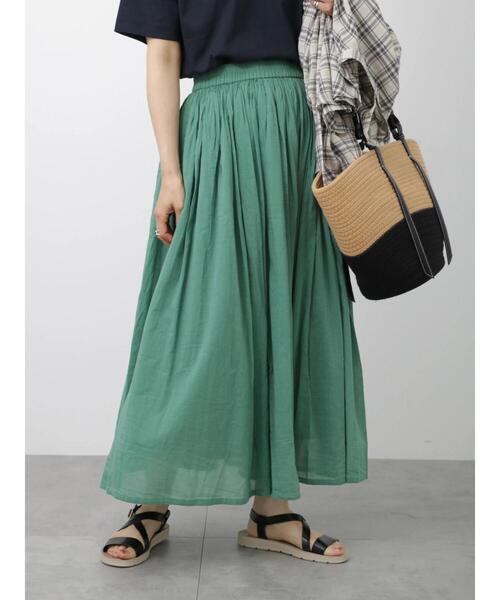 Samansa Mos2 blue（サマンサモスモスブルー）の「ボイルギャザースカート（スカート・レディース・グリーン/パープル/ブルー/チャコールグレー/イエロー・F）」の17枚目の写真