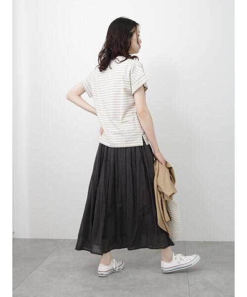 Samansa Mos2 blue（サマンサモスモスブルー）の「ボイルギャザースカート（スカート・レディース・グリーン/パープル/ブルー/チャコールグレー/イエロー・F）」の14枚目の写真