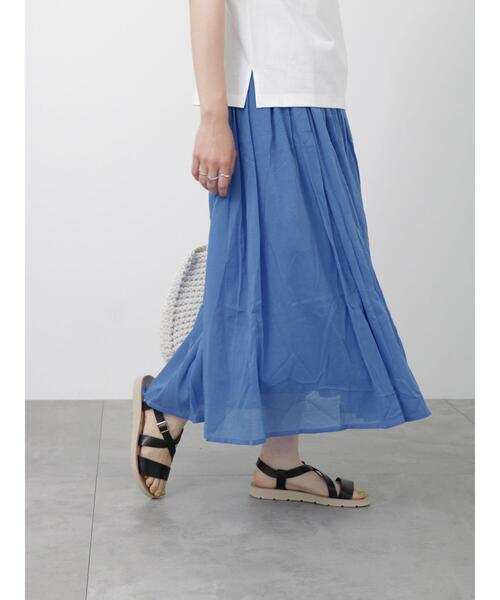 Samansa Mos2 blue（サマンサモスモスブルー）の「ボイルギャザースカート（スカート・レディース・グリーン/パープル/ブルー/チャコールグレー/イエロー・F）」の21枚目の写真