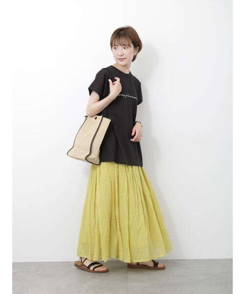 Samansa Mos2 blue（サマンサモスモスブルー）の「ボイルギャザースカート（スカート・レディース・グリーン/パープル/ブルー/チャコールグレー/イエロー・F）」の11枚目の写真