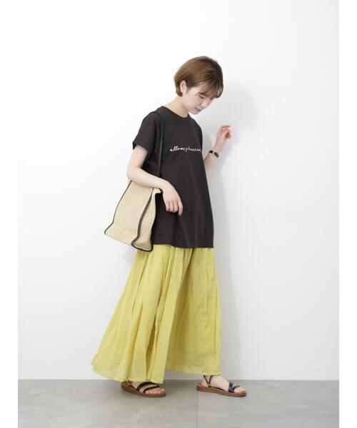 Samansa Mos2 blue（サマンサモスモスブルー）の「ボイルギャザースカート（スカート・レディース・グリーン/パープル/ブルー/チャコールグレー/イエロー・F）」の9枚目の写真