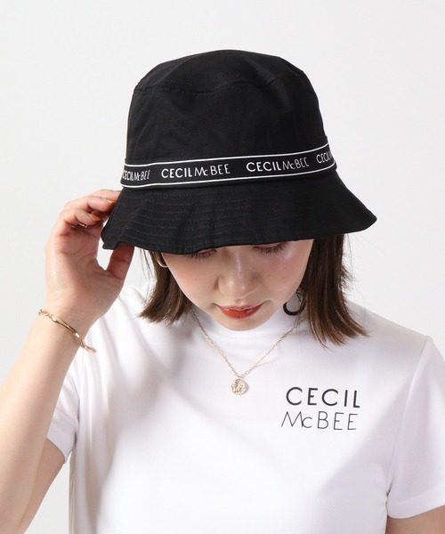 CECIL McBEE（セシルマクビー）の「CECIL McBEE greenロゴライン　バケットハット（ハット・レディース・ブラック/ベージュ・FREE）」の2枚目の写真