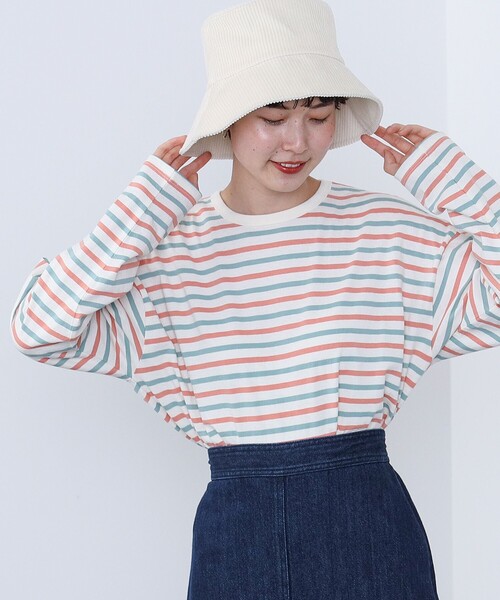 BEAMS HEART(ビームスハート)の「BEAMS HEART / ユルボーダー Tシャツ(Tシャツ/カットソー・レディース・ホワイト系その他5/ブルー系その他3/その他/その他1・FREE)」の6枚目の写真