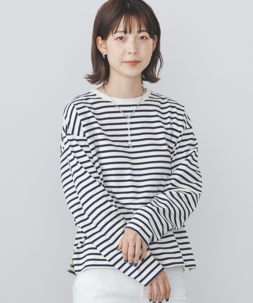 BEAMS HEART(ビームスハート)の「BEAMS HEART / ユルボーダー Tシャツ(Tシャツ/カットソー・レディース・ホワイト系その他5/ブルー系その他3/その他/その他1・FREE)」の9枚目の写真