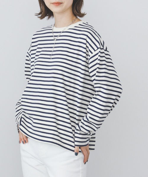 BEAMS HEART(ビームスハート)の「BEAMS HEART / ユルボーダー Tシャツ(Tシャツ/カットソー・レディース・ホワイト系その他5/ブルー系その他3/その他/その他1・FREE)」の8枚目の写真