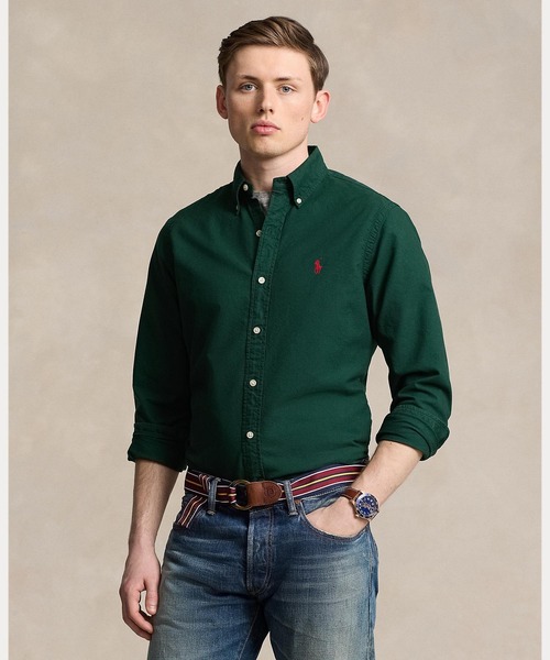 POLO RALPH LAUREN(ポロ ラルフ ローレン)の「クラシック フィット ガーメントダイド オックスフォード シャツ(シャツ/ブラウス・メンズ・グリーン・L/M/S/XL/XS/XXL)」の1枚目の写真