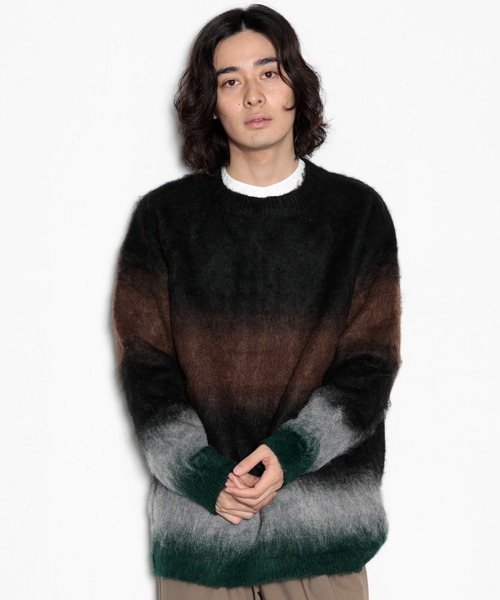 AMERICAN RAG CIE(アメリカンラグシー)の「シャギーグラデーションニットプルオーバー(ニット/セーター・メンズ・ブラウン/グリーン/レッド・L/M)」の7枚目の写真