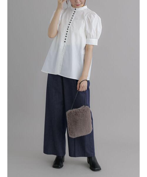 Te chichi(テチチ)の「フロント多ボタンブラウス(シャツ/ブラウス・レディース・ブラック/オフホワイト・F)」の4枚目の写真