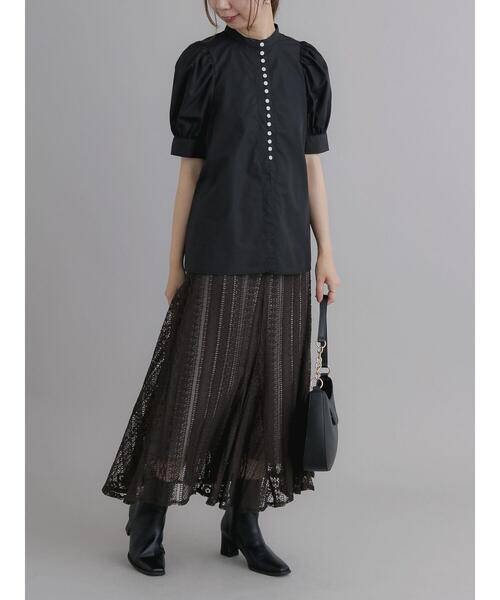 Te chichi(テチチ)の「フロント多ボタンブラウス(シャツ/ブラウス・レディース・ブラック/オフホワイト・F)」の5枚目の写真