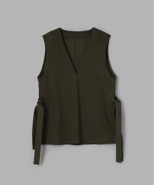 Olu.（オルドット）の「サイドリボンVネックベスト（ベスト・レディース・カーキ/アイボリー/ブラウン・FREE）」の14枚目の写真