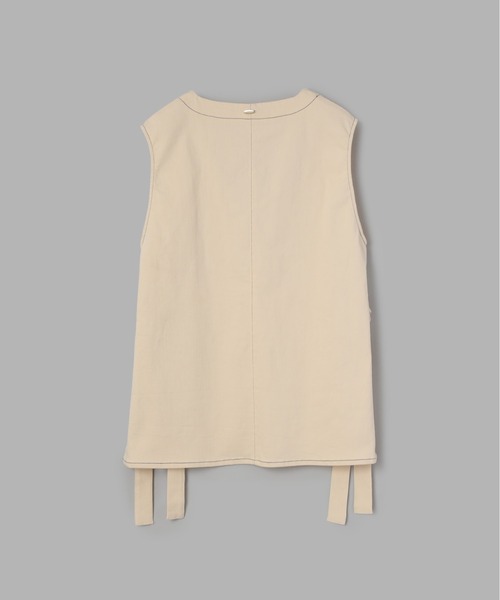 Olu.（オルドット）の「サイドリボンVネックベスト（ベスト・レディース・カーキ/アイボリー/ブラウン・FREE）」の6枚目の写真