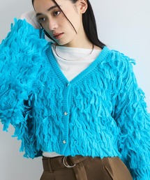 ループフリンジハート釦カーディガン