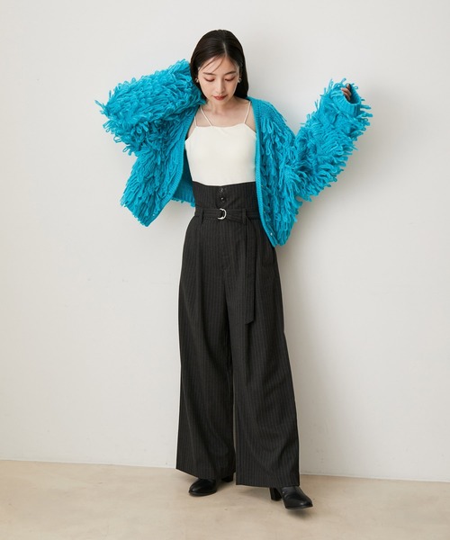 VIS（ビス）の「ループフリンジハート釦カーディガン（カーディガン/ボレロ・レディース・ターコイズブルー/キナリ・FREE）」の14枚目の写真