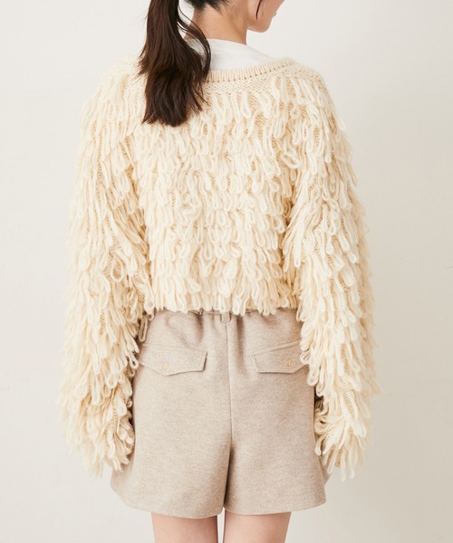 VIS（ビス）の「ループフリンジハート釦カーディガン（カーディガン/ボレロ・レディース・ターコイズブルー/キナリ・FREE）」の9枚目の写真