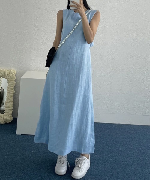 PRIVATE  BEACH（プライベートビーチ）の「バックオープンリボンノースリーブワンピース（ワンピース・レディース・ブラック/ホワイト/ライトブルー・FREE）」の11枚目の写真