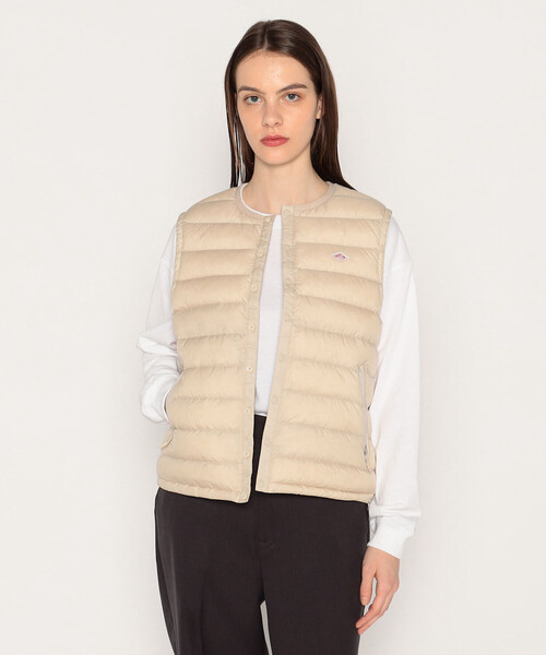 DANTON ダウンベスト 38 ベージュ　レディース DANTON（ダントン）ダウンジャケット/ダウンベスト ベージュ サイズ:M