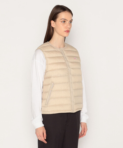【美品】  DANTON / ダントン | ダウンベスト | S | ベージュ | レディース Danton（ダントン） ダウンベスト ダウン ナイロンタフタ インナー