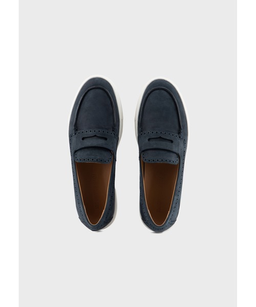 EMPORIO ARMANI（エンポリオアルマーニ）の「【エンポリオ アルマーニ】スリッポン ヌバック製 パーフォレーションディテール（スリッポン・メンズ・ブルー・8/7/6.5/8.5/7.5）」の4枚目の写真