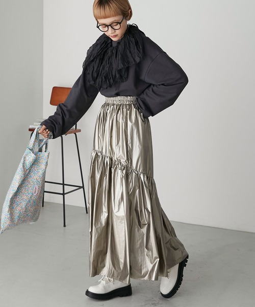 forksy.（フォルクシー）の「【forksy.】タンクソールレースアップソックスブーツ（ブーツ・レディース・ブラック/アイボリー/ブラウン・M/L/S/LL）」の8枚目の写真