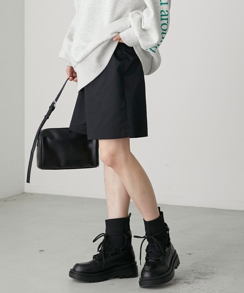 forksy.（フォルクシー）の「【forksy.】タンクソールレースアップソックスブーツ（ブーツ・レディース・ブラック/アイボリー/ブラウン・M/L/S/LL）」の14枚目の写真