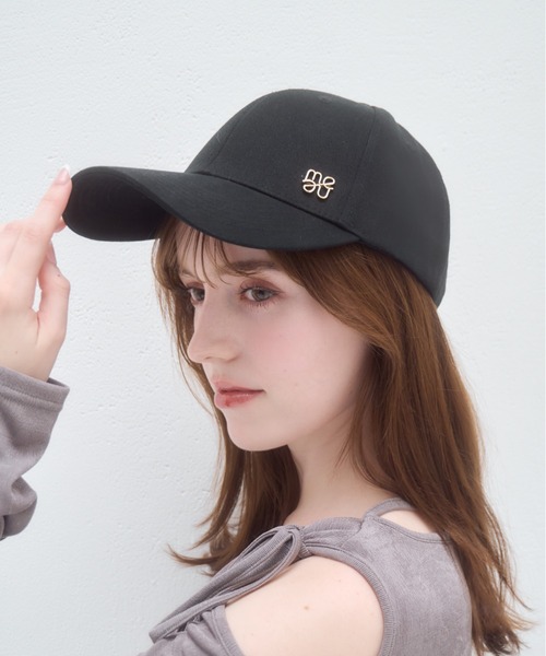 mellowneon(メロウネオン)の「ロゴポイントキャップ(キャップ・レディース・チャコールグレー/ベージュ/アイボリー/ブラック・FREE)」の2枚目の写真