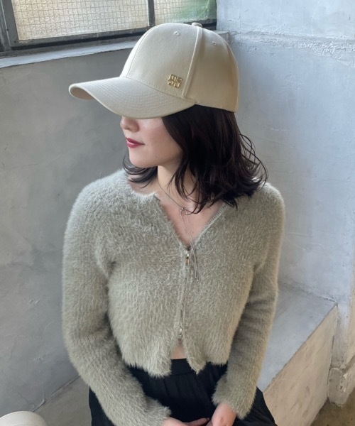 mellowneon(メロウネオン)の「ロゴポイントキャップ(キャップ・レディース・チャコールグレー/ベージュ/アイボリー/ブラック・FREE)」の6枚目の写真