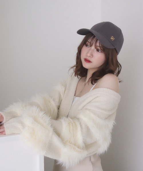 mellowneon(メロウネオン)の「ロゴポイントキャップ(キャップ・レディース・チャコールグレー/ベージュ/アイボリー/ブラック・FREE)」の10枚目の写真