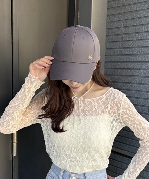 mellowneon(メロウネオン)の「ロゴポイントキャップ(キャップ・レディース・チャコールグレー/ベージュ/アイボリー/ブラック・FREE)」の21枚目の写真