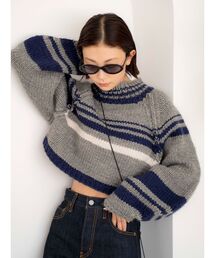 Ungrid | ショートボーダーハンドニット(ニット/セーター)