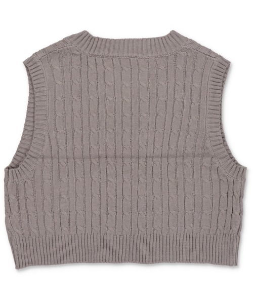 SPINNS（スピンズ）の「ショート丈ケーブルニットベスト（ベスト・レディース・ダークブルー/グレー/ネイビー/ダークパープル/アイボリー・ONESIZE）」の8枚目の写真