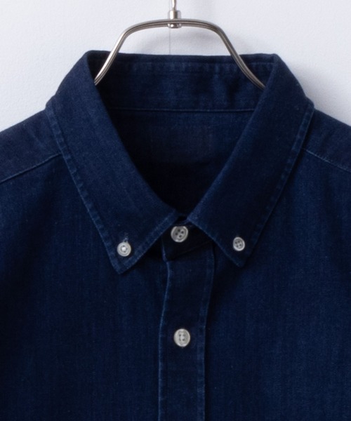 NAVY（ネイビー）の「NAVY　ストレッチデニムシャツ（シャツ/ブラウス・メンズ・サックスブルー/インディゴブルー・M/L/XL）」の4枚目の写真