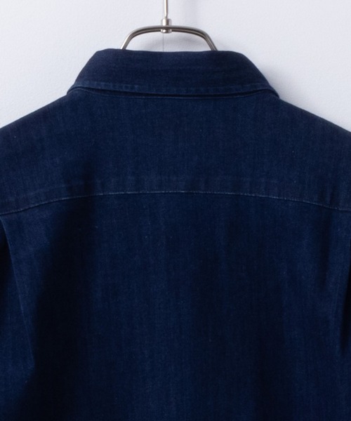 NAVY（ネイビー）の「NAVY　ストレッチデニムシャツ（シャツ/ブラウス・メンズ・サックスブルー/インディゴブルー・M/L/XL）」の7枚目の写真