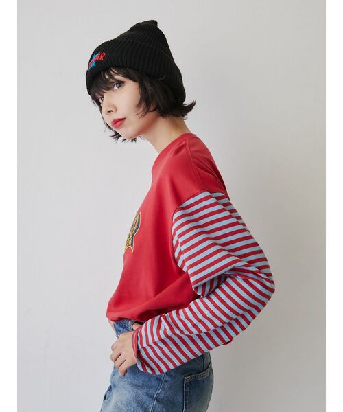 THRASHER(スラッシャー)の「【別注】THRASHER ボーダースリーブロンT(Tシャツ/カットソー・レディース・ブラック/レッド/グリーン・MEDIUM)」の13枚目の写真