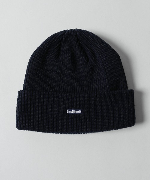 Healthknit（ヘルスニット）の「【Healthknit】 ロゴワンポイント ニットビーニー（ニットキャップ/ビーニー・レディース・ブラック/イエロー/チャコール/ネイビー/オレンジ・FREE）」の4枚目の写真