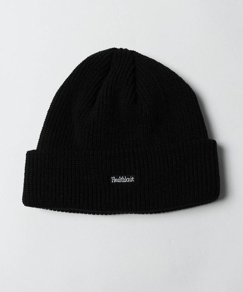 Healthknit（ヘルスニット）の「【Healthknit】 ロゴワンポイント ニットビーニー（ニットキャップ/ビーニー・レディース・ブラック/イエロー/チャコール/ネイビー/オレンジ・FREE）」の2枚目の写真