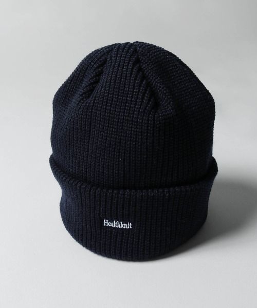 Healthknit（ヘルスニット）の「【Healthknit】 ロゴワンポイント ニットビーニー（ニットキャップ/ビーニー・レディース・ブラック/イエロー/チャコール/ネイビー/オレンジ・FREE）」の8枚目の写真