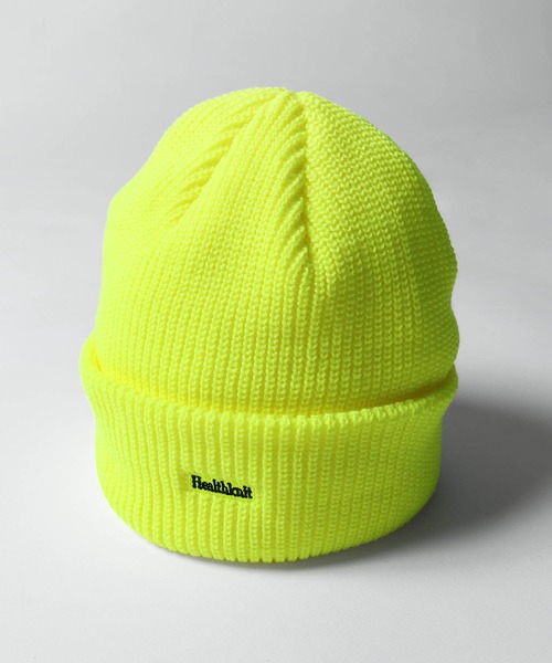 Healthknit（ヘルスニット）の「【Healthknit】 ロゴワンポイント ニットビーニー（ニットキャップ/ビーニー・レディース・ブラック/イエロー/チャコール/ネイビー/オレンジ・FREE）」の9枚目の写真