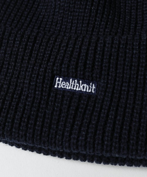Healthknit（ヘルスニット）の「【Healthknit】 ロゴワンポイント ニットビーニー（ニットキャップ/ビーニー・レディース・ブラック/イエロー/チャコール/ネイビー/オレンジ・FREE）」の12枚目の写真