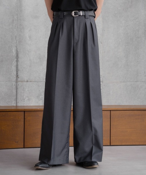 スーツ SINSS Two tuck wide straightstripeslacks SINSS スラックス Two tuck wide straight stripe slacks / 2